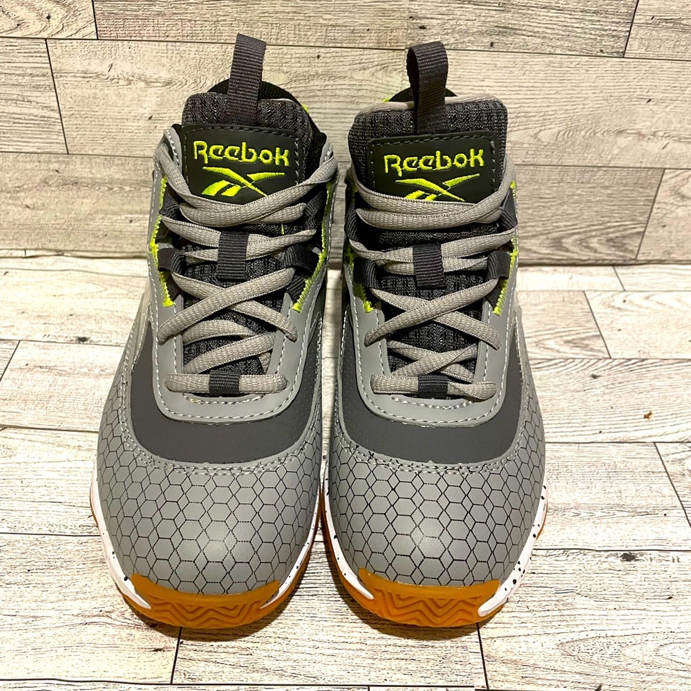 Reebok Grey/Lime Green/White Question Mid Boy’s Size 1 New